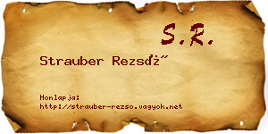 Strauber Rezső névjegykártya